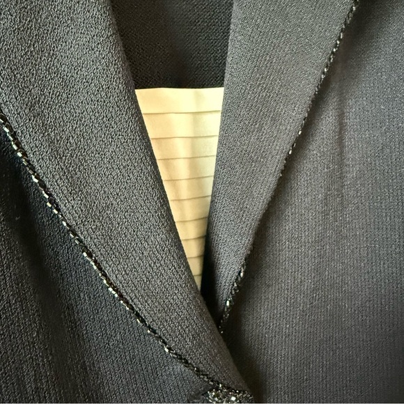 St.John Black Santana Knit Beaded Suit Set Including Longline Blazer and Pants - Picture 13 of 16